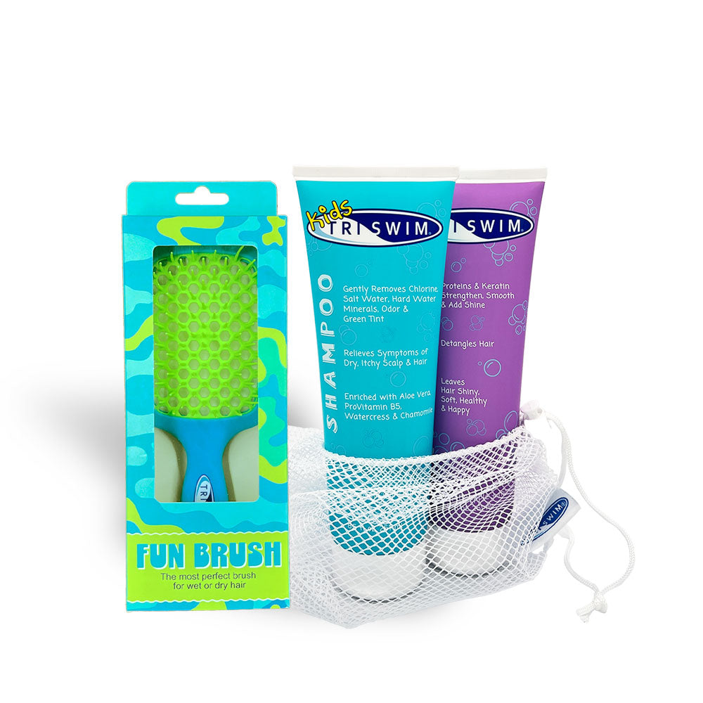 TRISWIM Kids Gift Set - Shampoo | Conditioner | Fun Brush